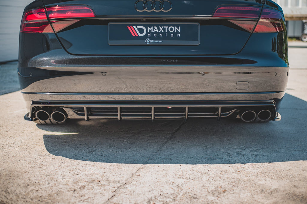Maxton Design Diffusor Heck Ansatz passend für Audi S8 D4 Facelift schwarz Hochglanz