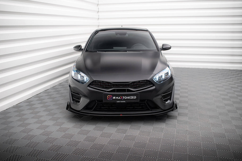 Maxton Design Front Stoßstange Flaps passend für Kia Proceed GT Mk3 Facelift / Ceed GT / GT - Line Mk1 Facelift schwarz Hochglanz