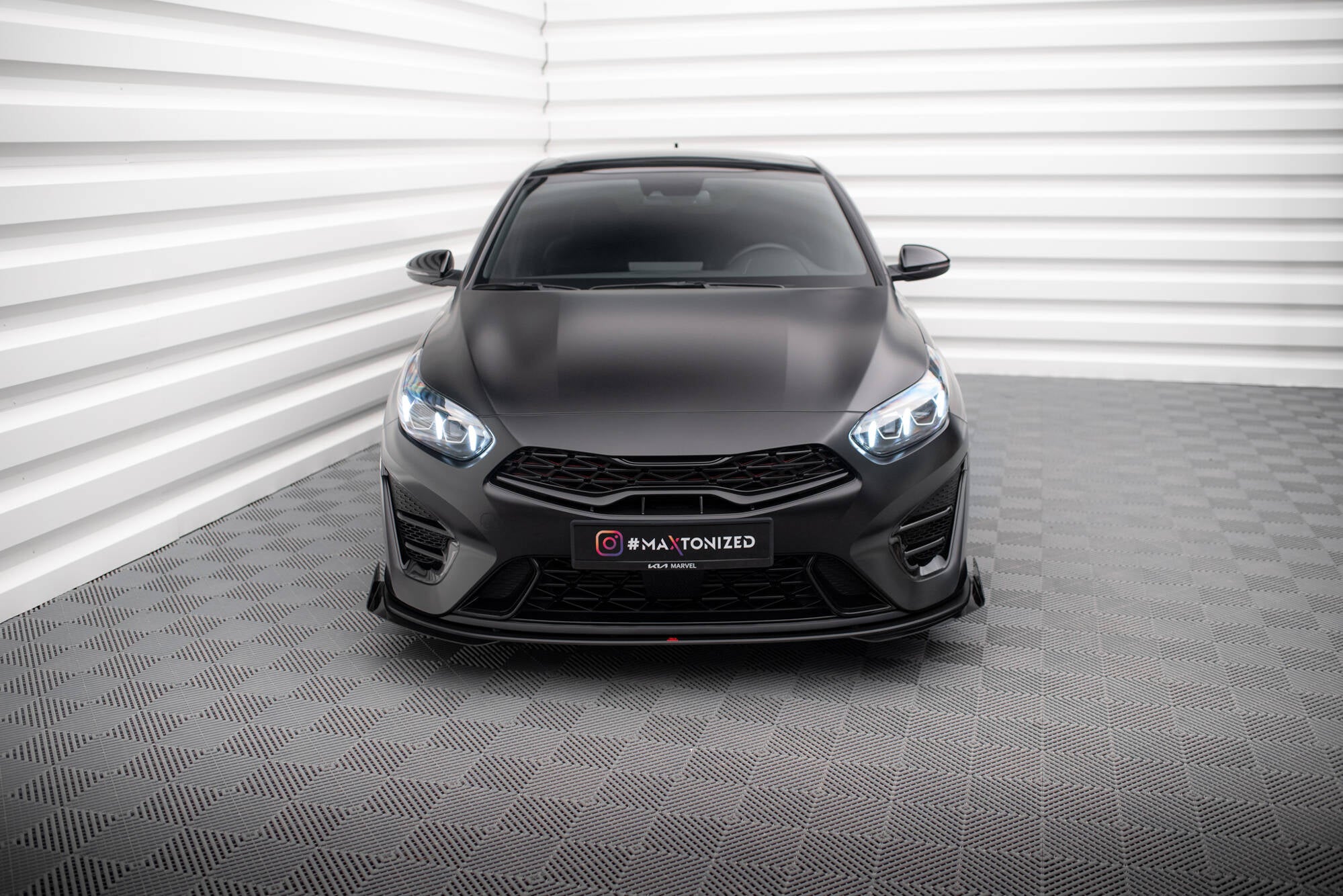 Maxton Design Street Pro Street+ Spoilerlippe Front Ansatz + Flaps passend für Kia Proceed GT Mk3 Facelift / Ceed GT / GT - Line Mk1 Facelift schwarz Hochglanz