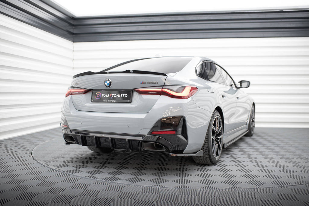Maxton Design Heck Ansatz Flaps Diffusor V.4 passend für BMW M440i / 4 M-Paket Gran Coupe G26 schwarz Hochglanz