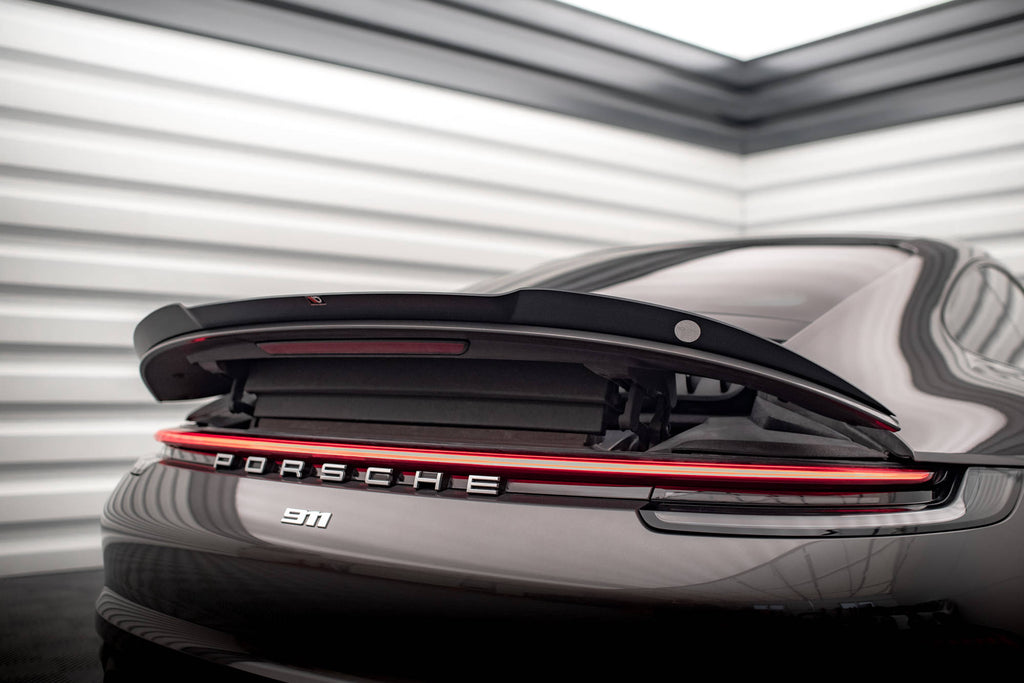 Maxton Design Spoiler CAP passend für Porsche 911 Carrera 4S 992 schwarz Hochglanz