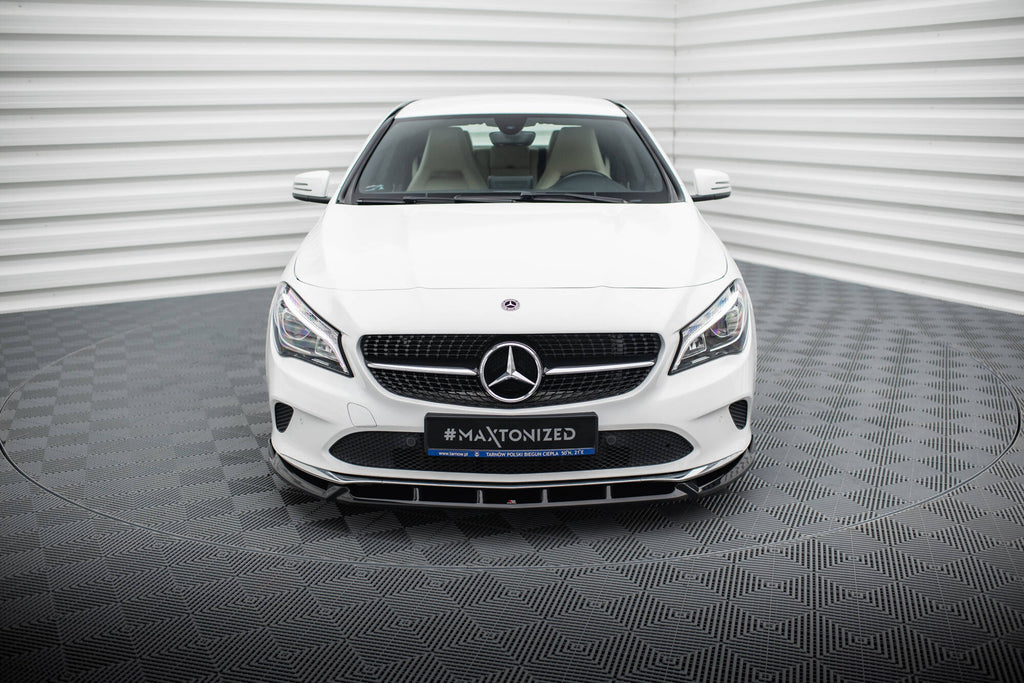 Maxton Design Street+ Spoilerlippe Front Ansatz passend für Mercedes-Benz CLA C117 Facelift schwarz Hochglanz