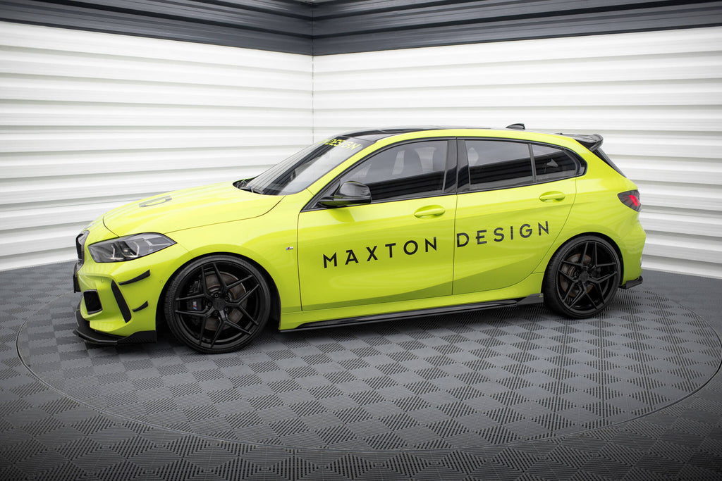 Maxton Design Seitenschweller Flaps passend für BMW 1er M-Paket / M135i / 128ti F40 schwarz Hochglanz