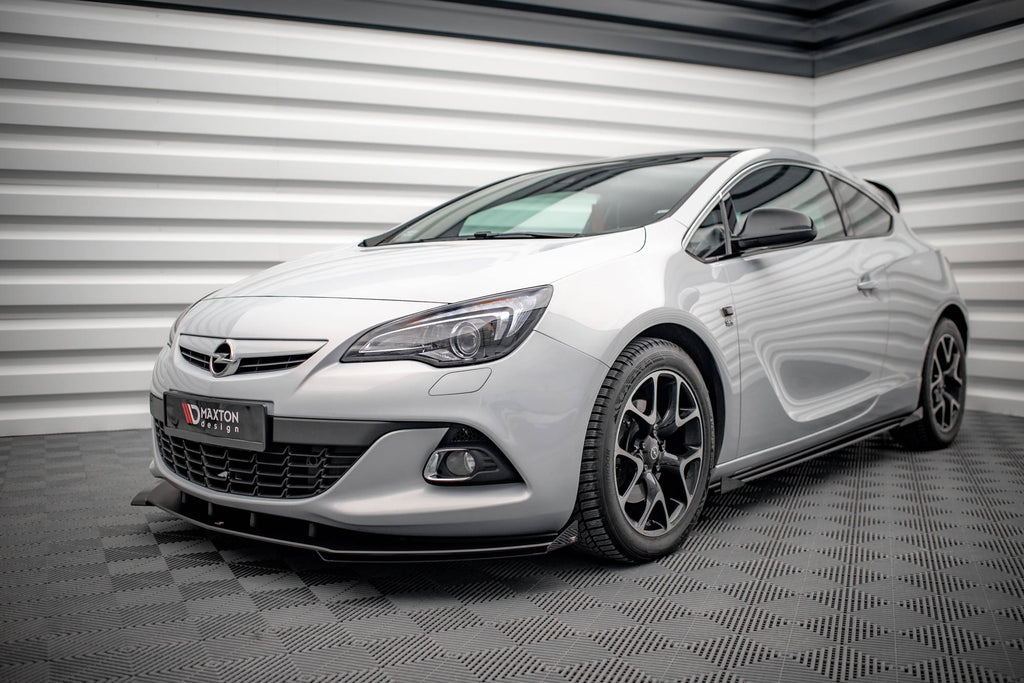 Maxton Design Front Stoßstange Flaps passend für Opel Astra GTC OPC-Line J schwarz Hochglanz
