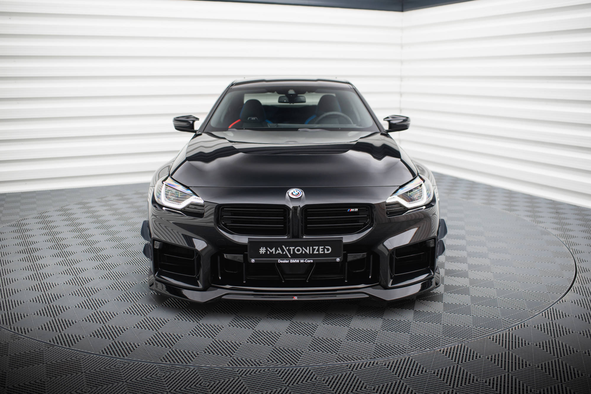 Maxton Design Street+ Spoilerlippe Front Ansatz V.1 passend für BMW M2 G87 schwarz Hochglanz
