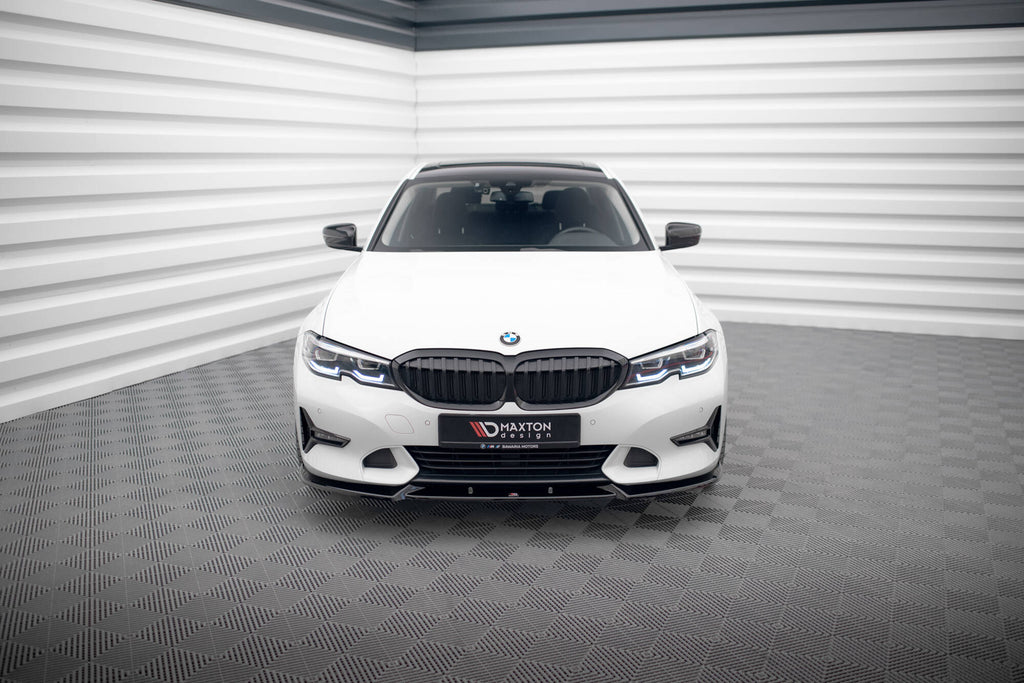 Maxton Design Street+ Spoilerlippe Front Ansatz V.1 passend für BMW 3er Sport Line G20 / G21 schwarz Hochglanz