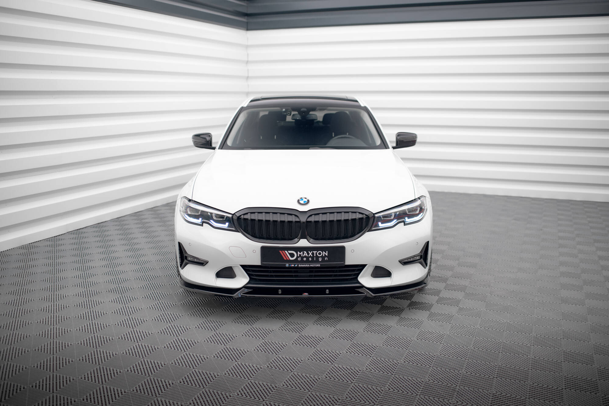 Maxton Design Street+ Spoilerlippe Front Ansatz V.1 passend für BMW 3er Sport Line G20 / G21 schwarz Hochglanz