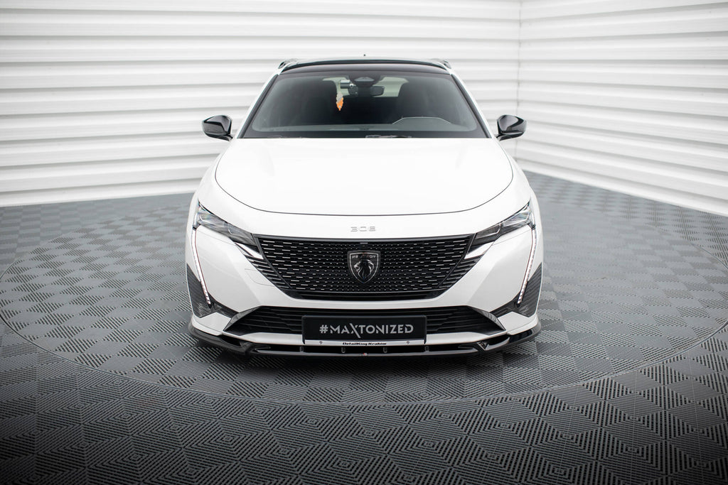 Maxton Design Street+ Spoilerlippe Front Ansatz passend für Peugeot 308 GT Mk3 schwarz Hochglanz
