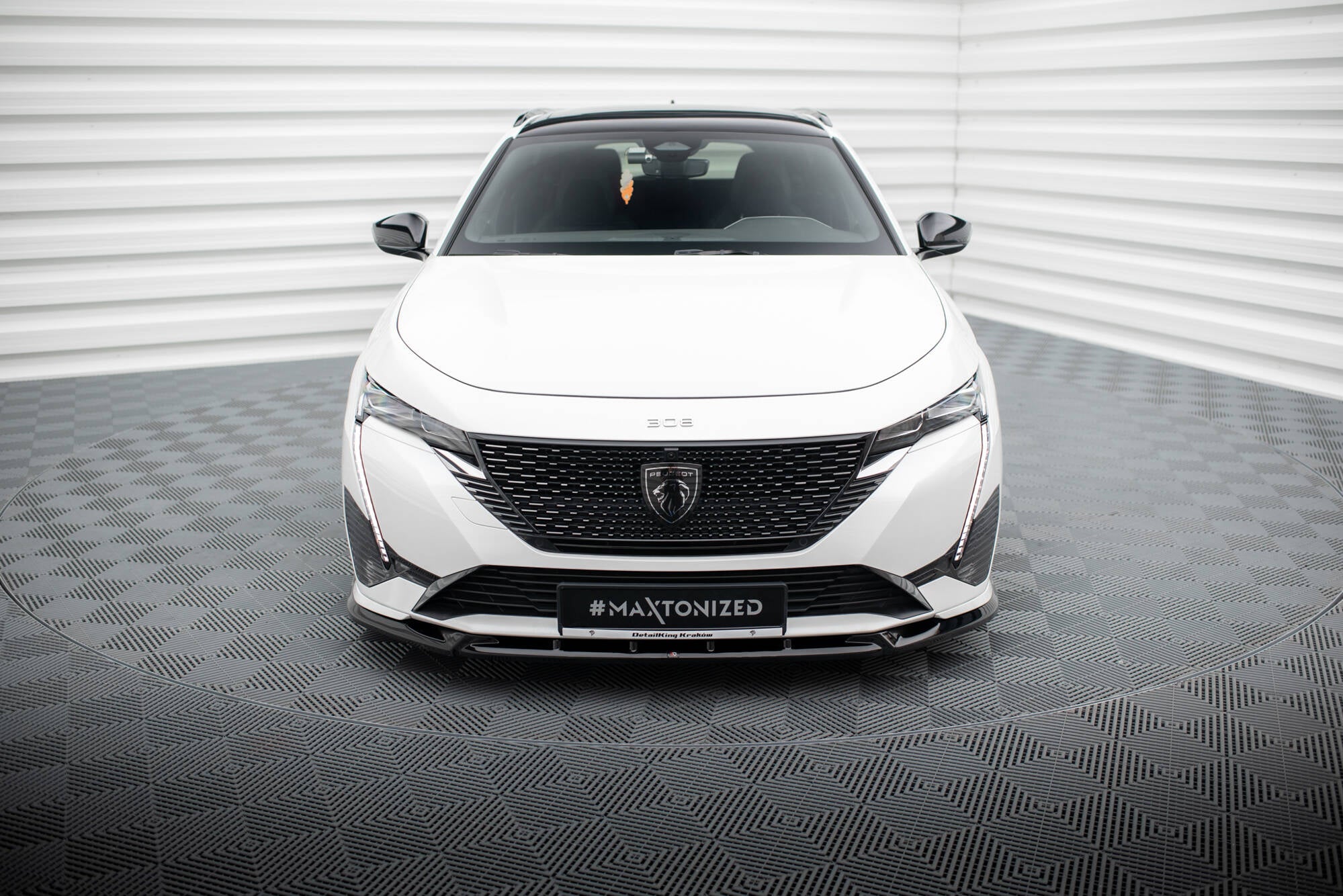 Maxton Design Street+ Spoilerlippe Front Ansatz passend für Peugeot 308 GT Mk3 schwarz Hochglanz