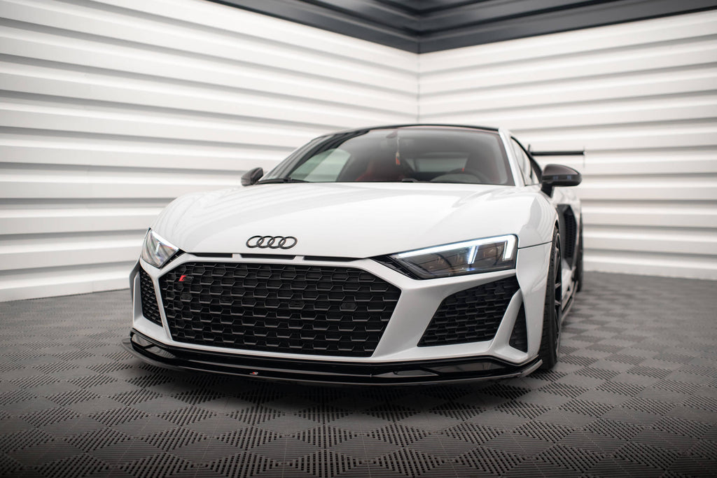 Maxton Design Street+ Spoilerlippe Front Ansatz V.2 passend für Audi R8 Mk2 Facelift schwarz Hochglanz