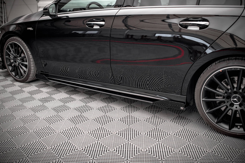 Maxton Design Seitenschweller Flaps passend für Mercedes A35 AMG / AMG-Line Aero Pack W177 schwarz Hochglanz