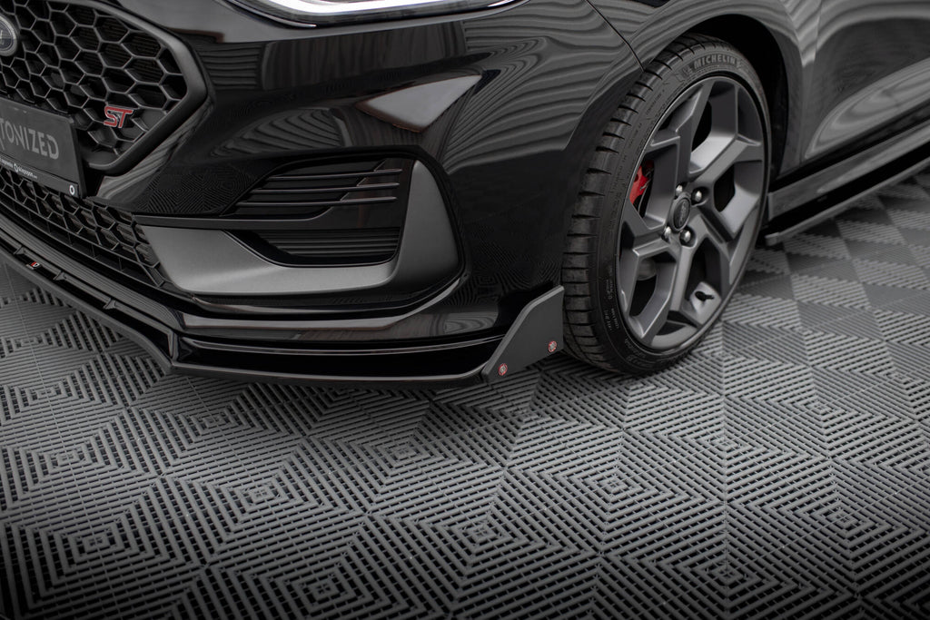 Maxton Design Street+ Spoilerlippe Front Ansatz V.4 + Flaps passend für Ford Fiesta ST / ST-line Mk8 Facelift