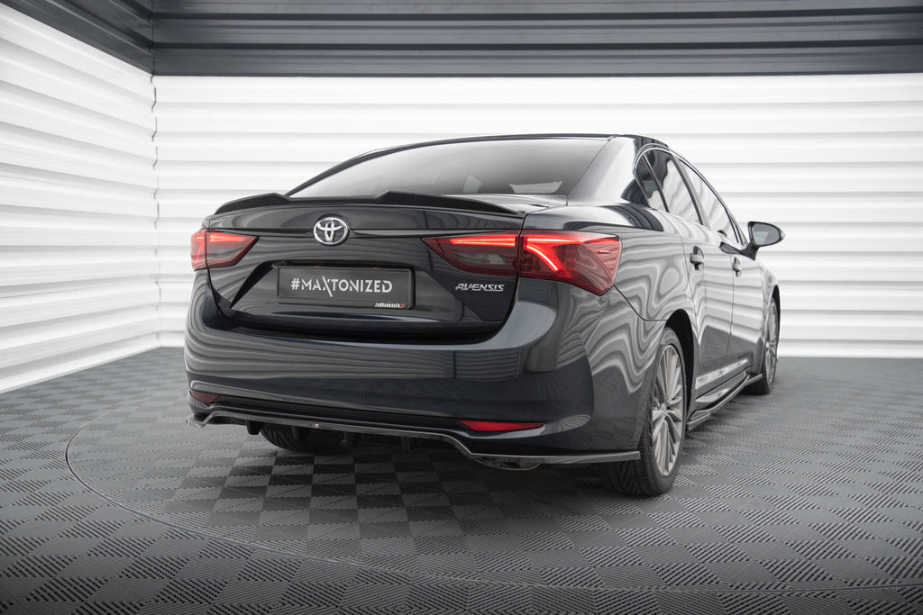 Maxton Design Spoiler CAP 3D passend für Toyota Avensis Limousine Mk3 Facelift schwarz Hochglanz