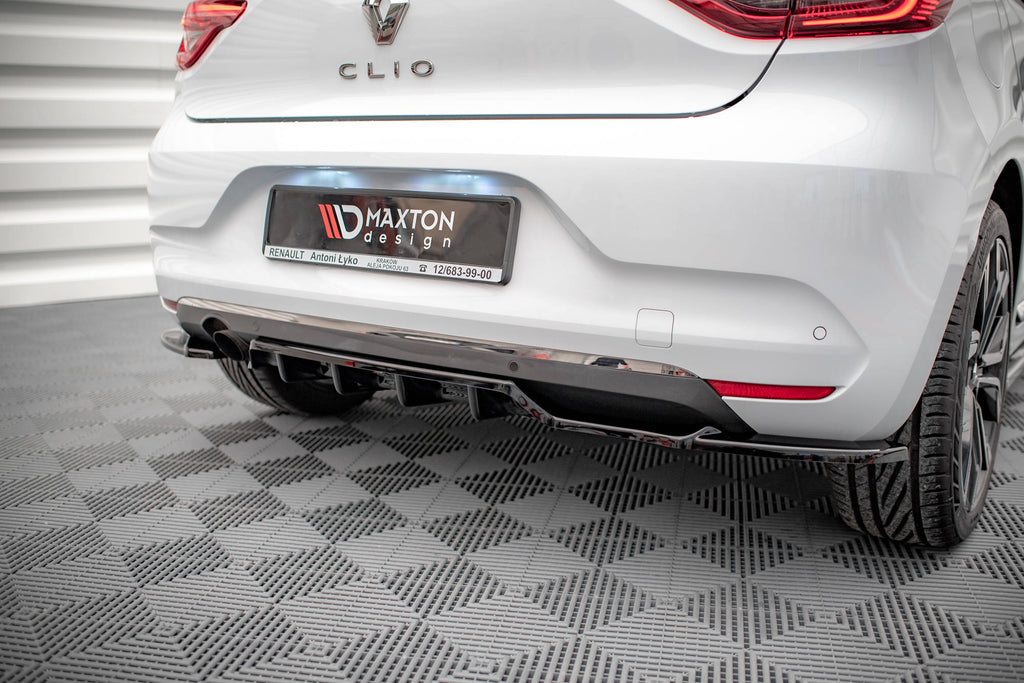 Maxton Design Street+ Mittlerer Diffusor RACE passend für Renault Clio Mk5 schwarz Hochglanz