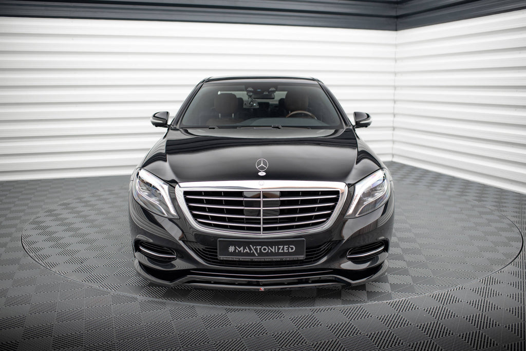 Maxton Design Street+ Spoilerlippe Front Ansatz V.2 passend für Mercedes-Benz S W222 schwarz Hochglanz