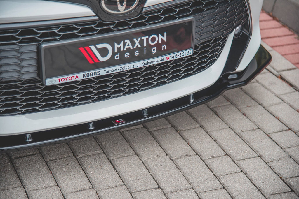 Maxton Design Street+ Spoilerlippe Front Ansatz V.1 passend für Toyota Corolla XII Touring Sports/ Hatchback schwarz Hochglanz