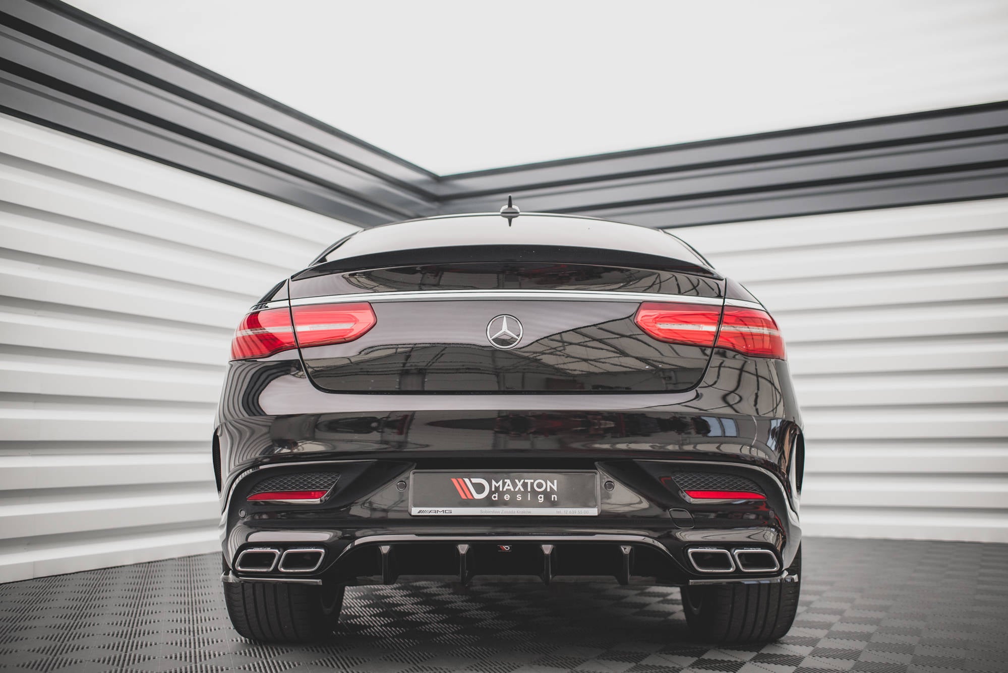 Maxton Design Diffusor Heck Ansatz passend für Mercedes-Benz GLE Coupe 63 AMG C292 schwarz Hochglanz