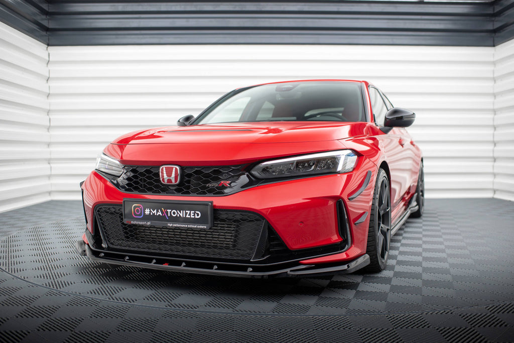 Maxton Design Street+ Spoilerlippe Front Ansatz V.3 passend für Honda Civic Type-R Mk 11 schwarz Hochglanz
