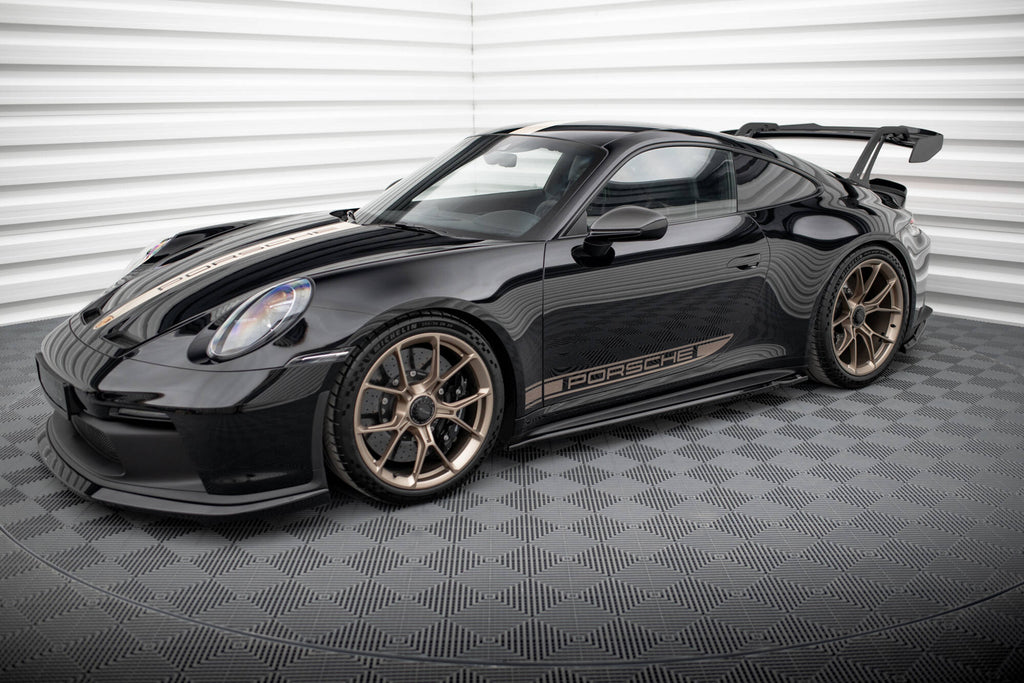 Maxton Design Street+ Seitenschweller Leisten passend für Porsche 911 992 GT3 schwarz Hochglanz