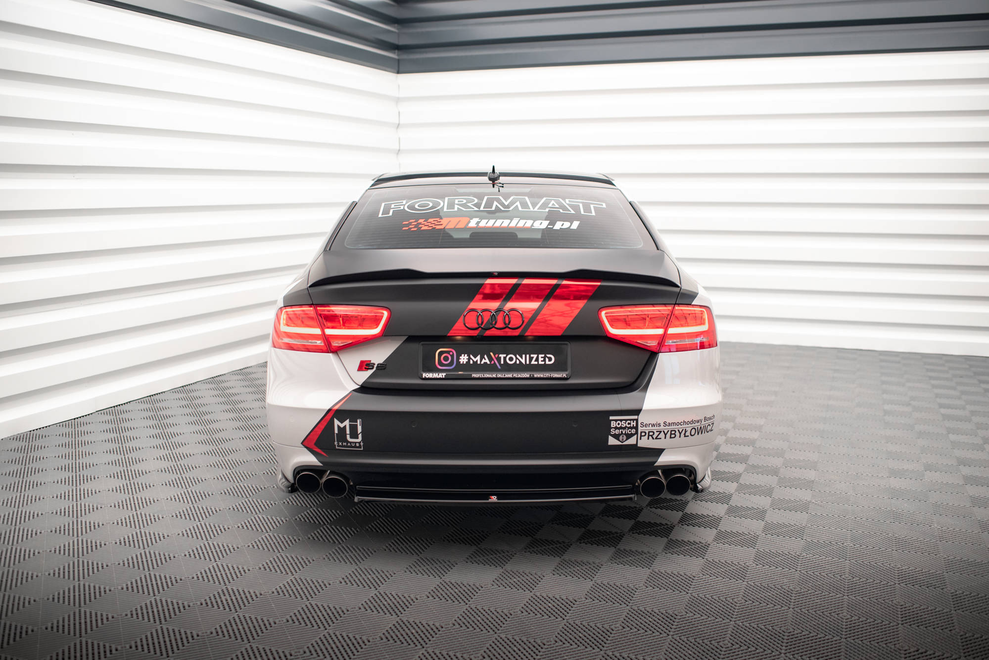 Maxton Design Heckansatz Audi S8 D4 schwarz Hochglanz für Audi A8