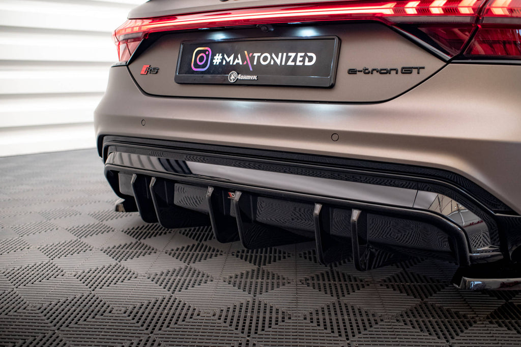 Maxton Design Diffusor Heck Ansatz passend für Audi e-Tron GT / RS GT Mk1 schwarz Hochglanz