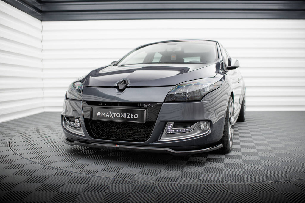Maxton Design Street+ Spoilerlippe Front Ansatz V.1 passend für Renault Megane GT Mk3 Facelift schwarz Hochglanz