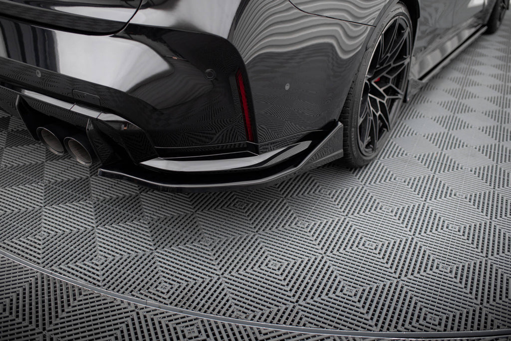 Maxton Design Heck Ansatz Flaps Diffusor V.3 passend für CSL Look BMW M3 Limousine / Touring G80 / G81 schwarz Hochglanz