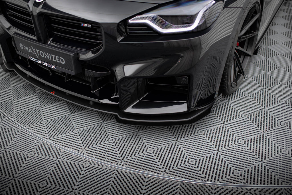Maxton Design Front Stoßstange Flaps passend für BMW M2 G87 schwarz Hochglanz