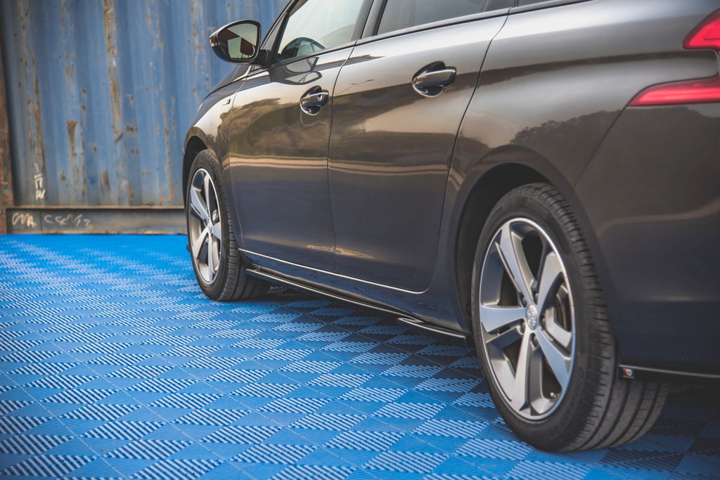 Maxton Design Street+ Seitenschweller Leisten passend für Peugeot 308 SW Mk2 schwarz Hochglanz