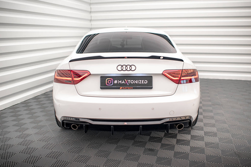 Maxton Design Diffusor Heck Ansatz passend für Audi A5 Sportback 8T Facelift (Einzelauspuff li. re.)
