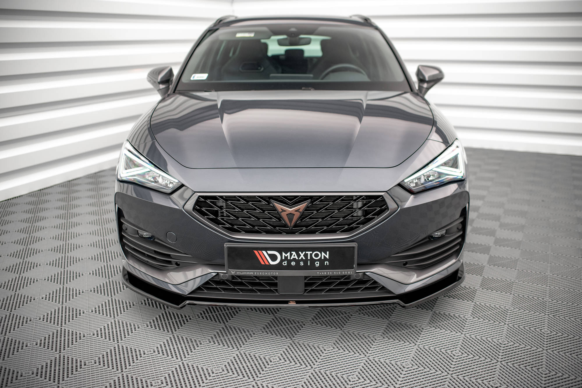 Maxton Design Street+ Spoilerlippe Front Ansatz V.2 passend für Cupra Leon Mk1 schwarz Hochglanz