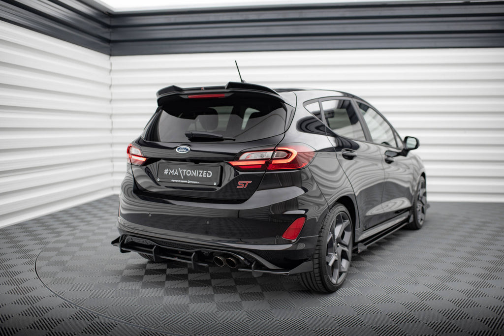 Maxton Design Street Pro Diffusor Heck Ansatz + Flaps passend für Ford Fiesta Mk8 ST schwarz Hochglanz