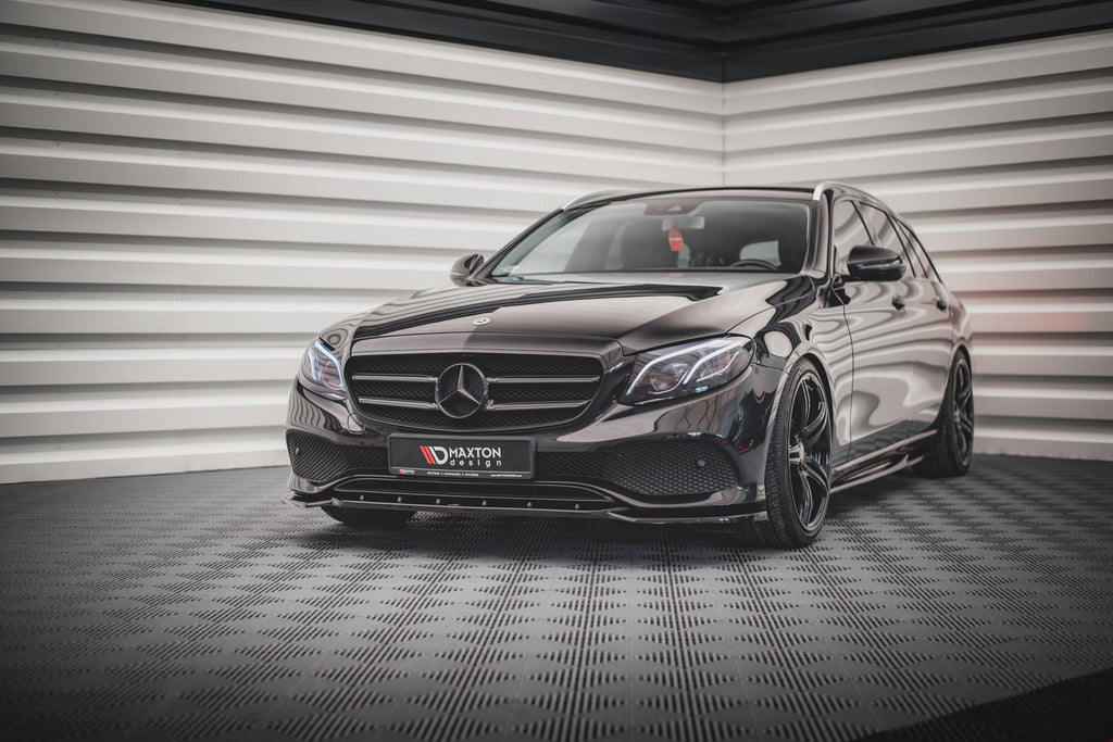 Maxton Design Street+ Spoilerlippe Front Ansatz passend für Mercedes-Benz E W213 schwarz Hochglanz