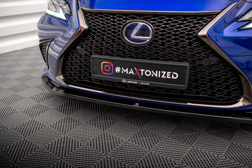 Maxton Design Street+ Spoilerlippe Front Ansatz V.1 passend für Lexus ES F Sport Mk7 schwarz Hochglanz