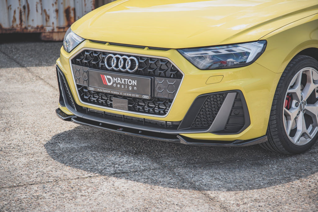 Maxton Design Street+ Spoilerlippe Front Ansatz V.3 passend für Audi A1 S-Line GB schwarz Hochglanz
