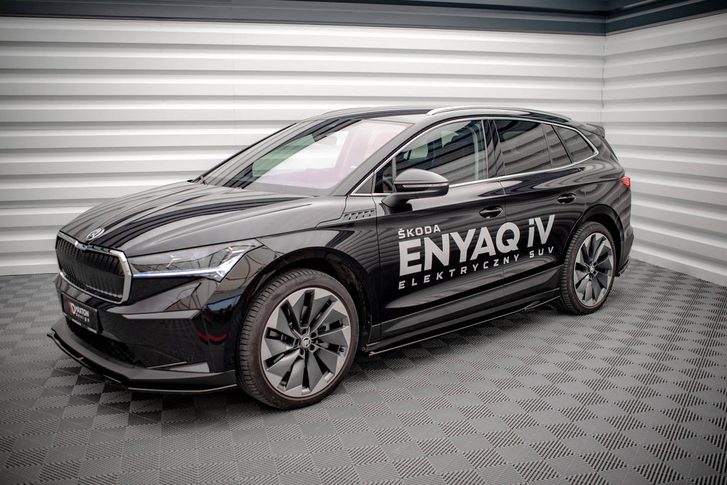 Maxton Design Seitenschweller Ansatz für Skoda Enyaq iV Carbon Look