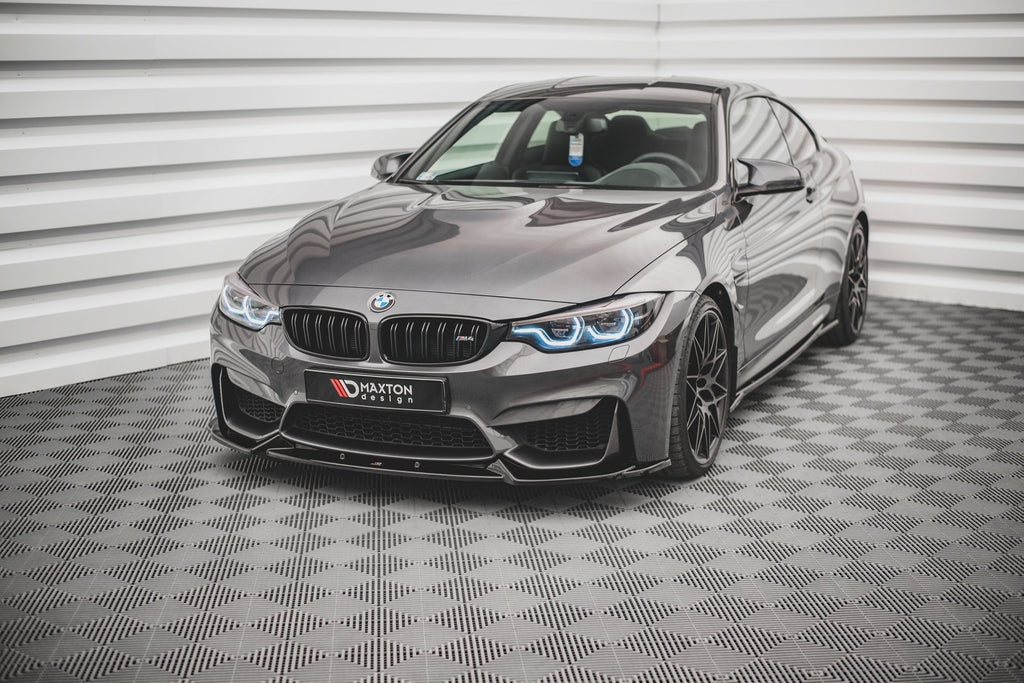 Maxton Design Street+ Spoilerlippe Front Ansatz passend für BMW M4 F82 schwarz Hochglanz