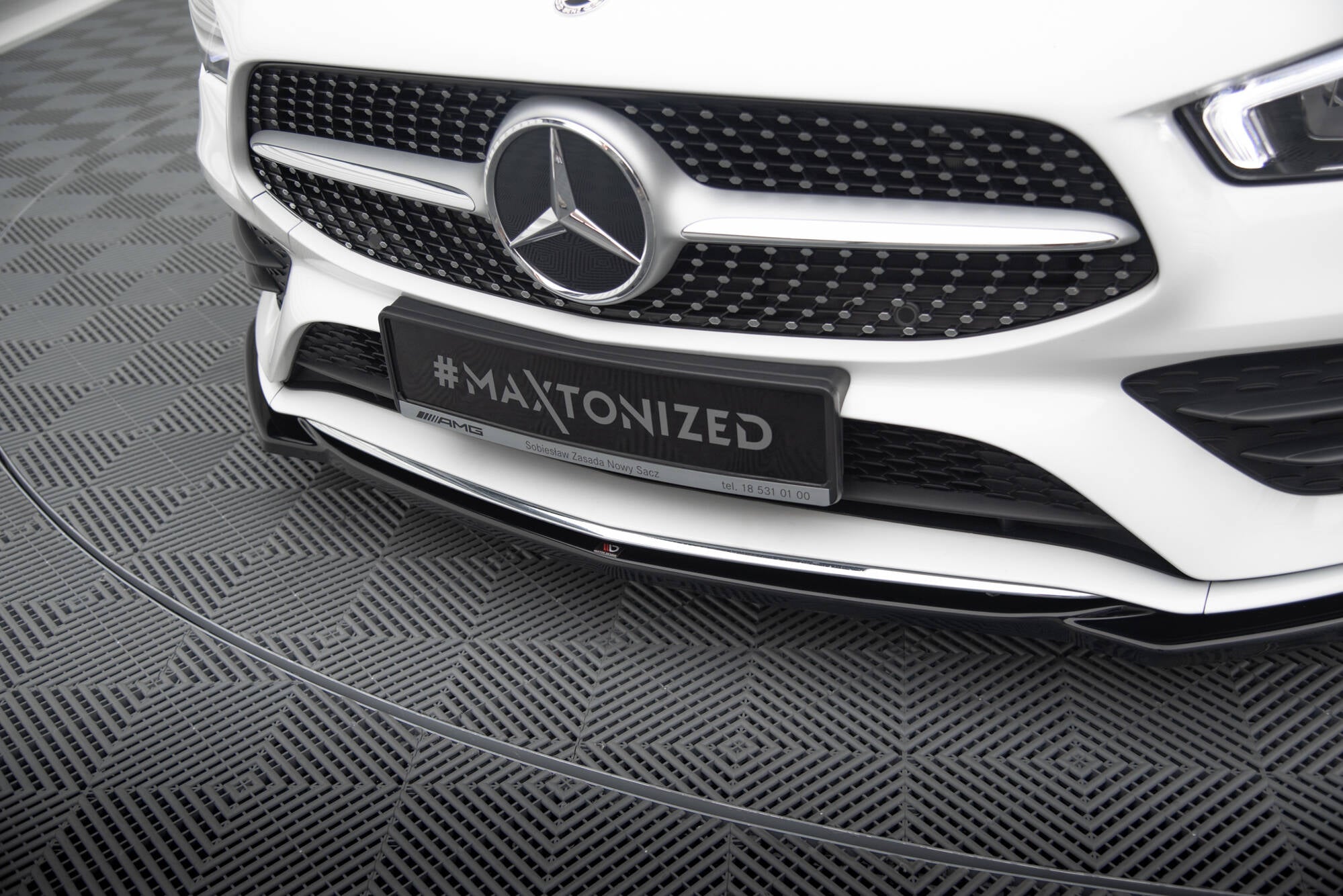Maxton Design Street+ Spoilerlippe Front Ansatz V.1 passend für Mercedes-Benz CLA A35 AMG / AMG-Line C118 schwarz Hochglanz