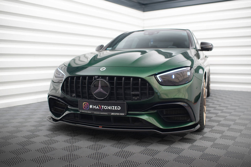 Maxton Design Street+ Spoilerlippe Front Ansatz V.1 passend für Mercedes-AMG E63 W213 Facelift schwarz Hochglanz