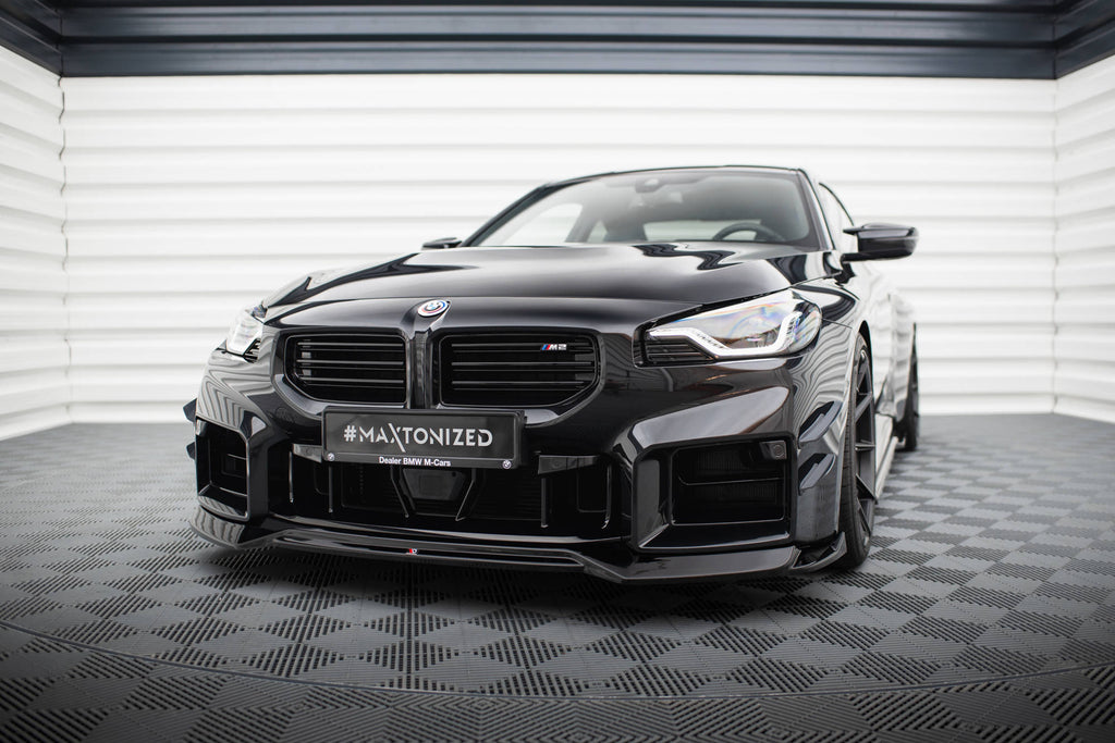 Maxton Design Street+ Spoilerlippe Front Ansatz V.1 passend für BMW M2 G87 schwarz Hochglanz