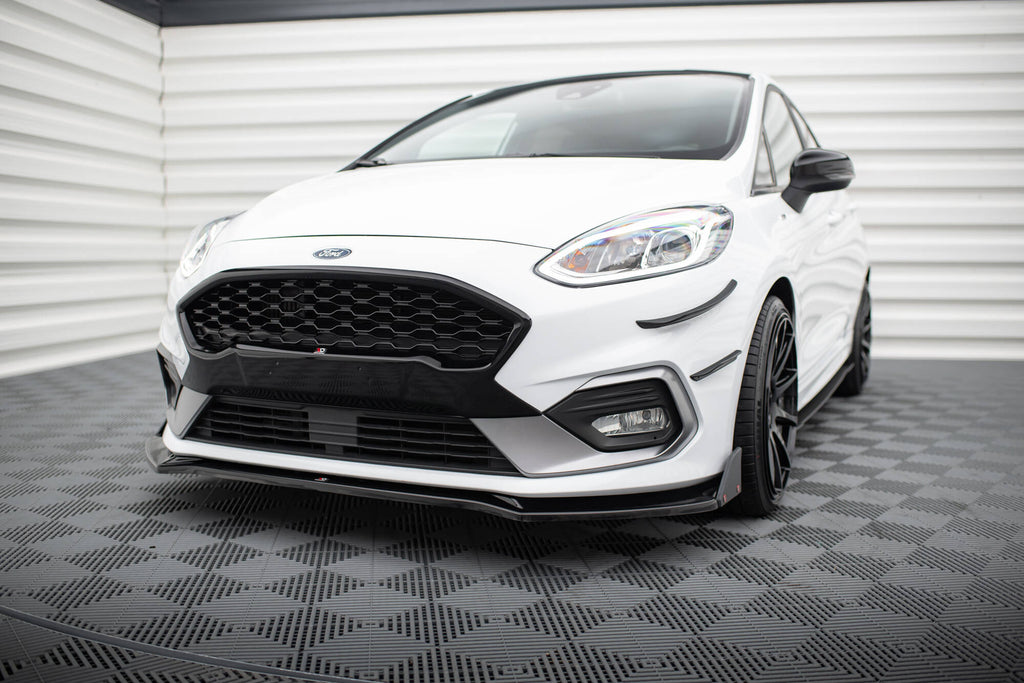 Maxton Design Street+ Spoilerlippe Front Ansatz V.4 + Flaps passend für Ford Fiesta ST / ST-Line