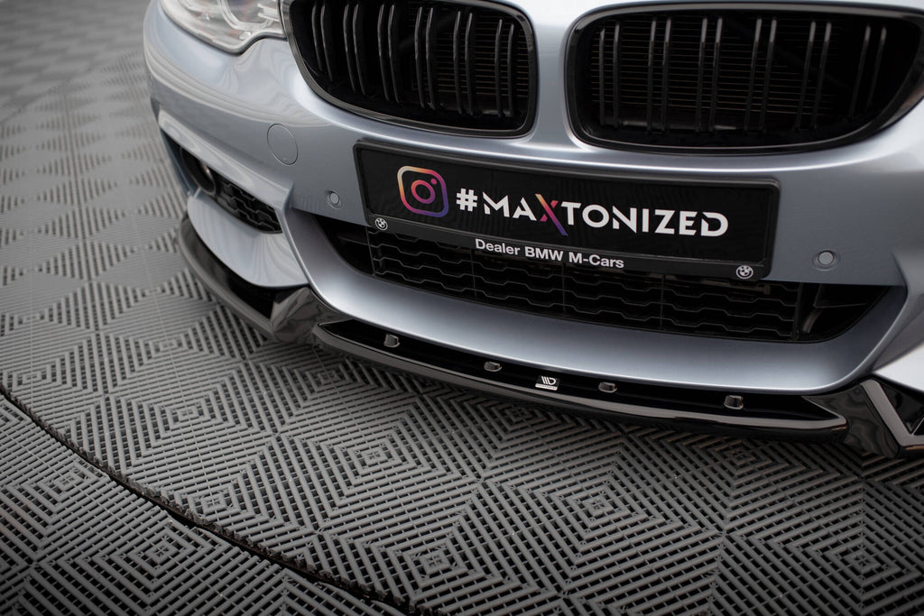 Maxton Design Street+ Spoilerlippe Front Ansatz V.4 passend für BMW 4er Coupe / Gran Coupe / Cabrio M-Paket F32 / F36 / F33 schwarz Hochglanz
