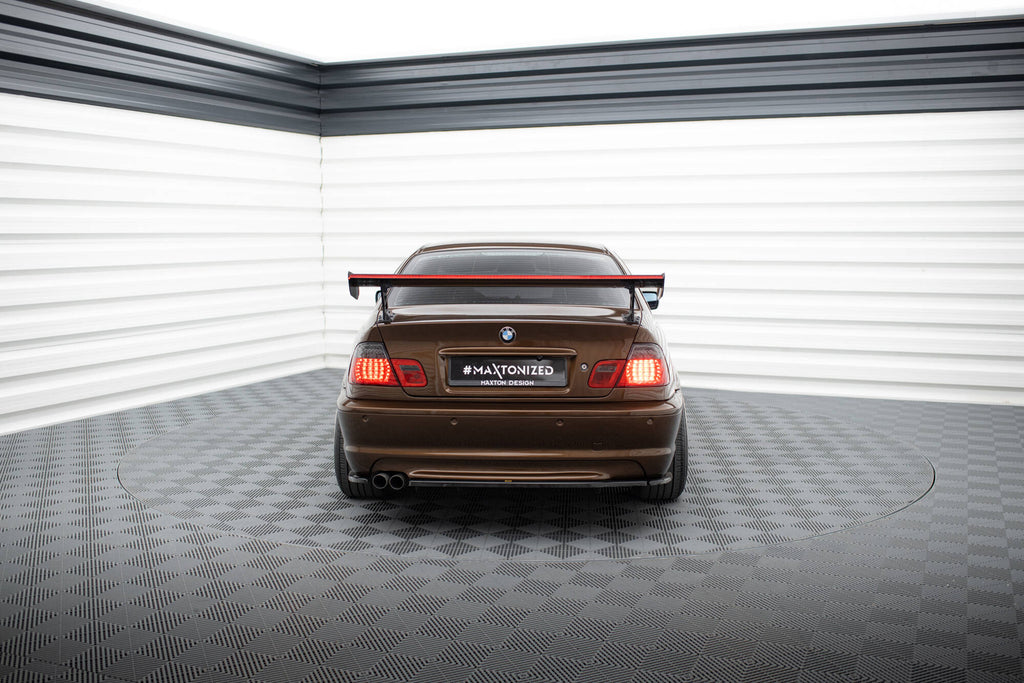 Maxton Design Carbon Spoiler With External Brackets Uprights + LED BMW 3er Coupe E46 für BMW 3er E46