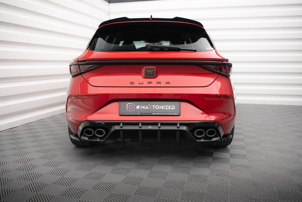 Maxton Design Heck Ansatz Flaps Diffusor V.2 passend für Cupra Leon Hatchback Mk1 schwarz Hochglanz