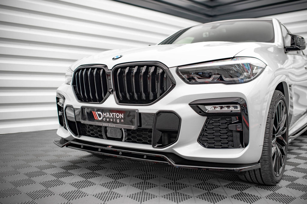 Maxton Design Street+ Spoilerlippe Front Ansatz V.2 passend für BMW X6 M-Paket G06 schwarz Hochglanz