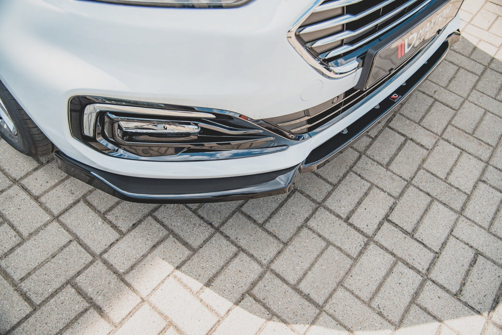 Maxton Design Street+ Spoilerlippe Front Ansatz passend für Ford Mondeo Mk5 Facelift schwarz Hochglanz