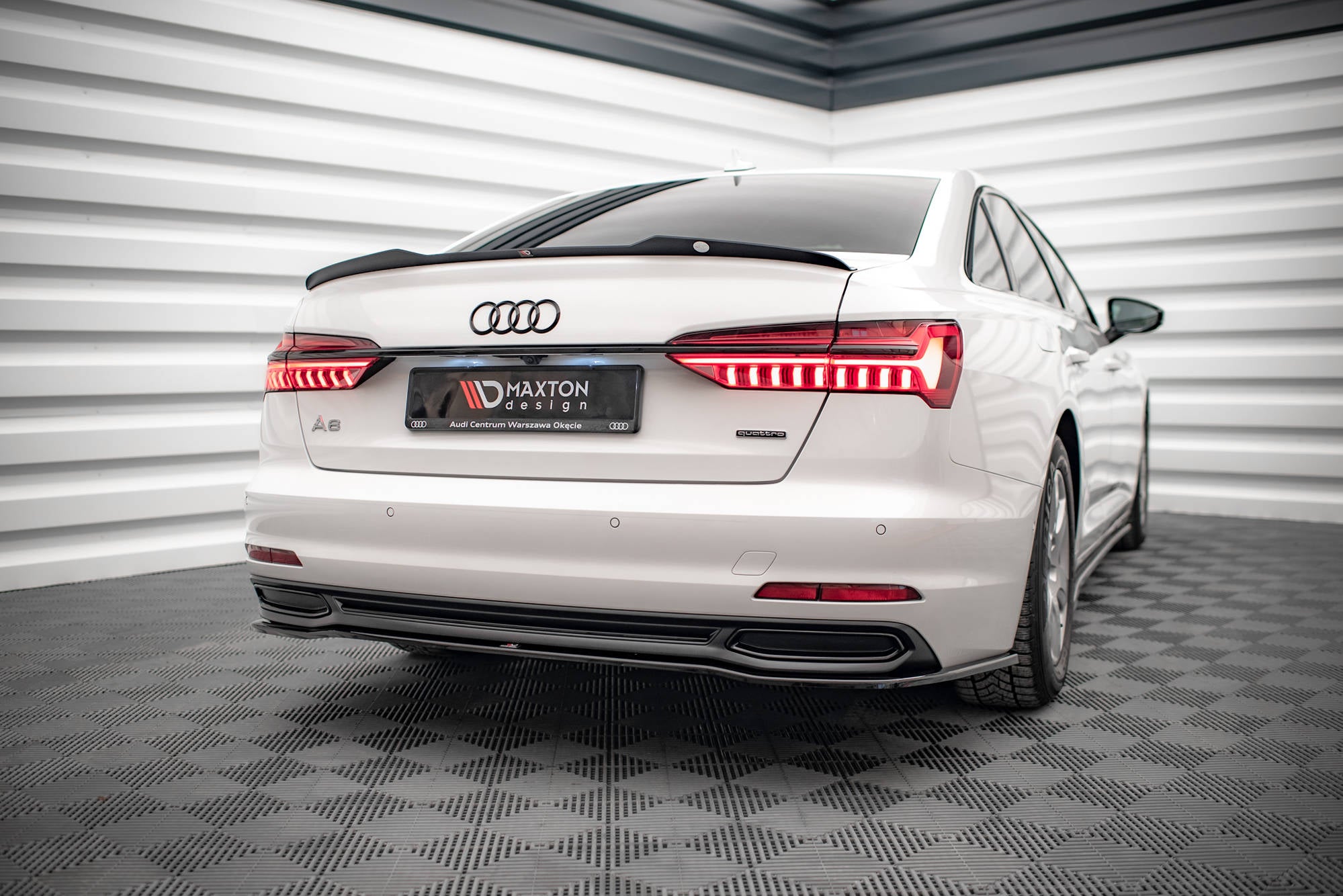 Maxton Design Spoiler CAP passend für Audi A6 Limousine C8 / C8 Facelift schwarz Hochglanz