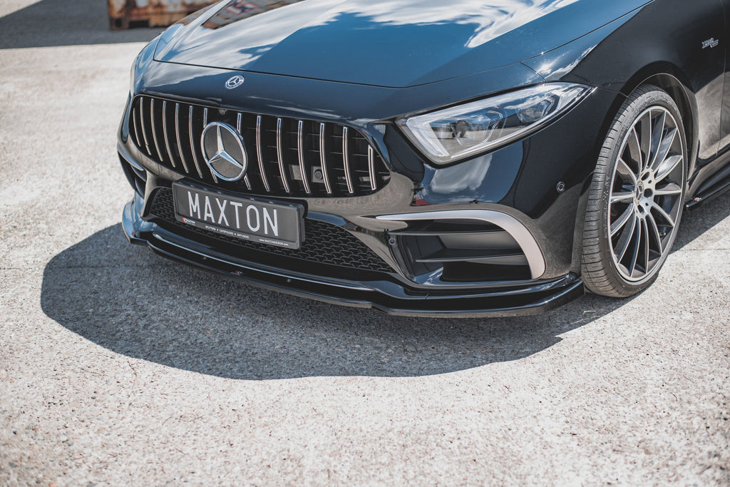 Maxton Design Street+ Spoilerlippe Front Ansatz V.2 passend für Mercedes-AMG CLS 53 C257 schwarz Hochglanz