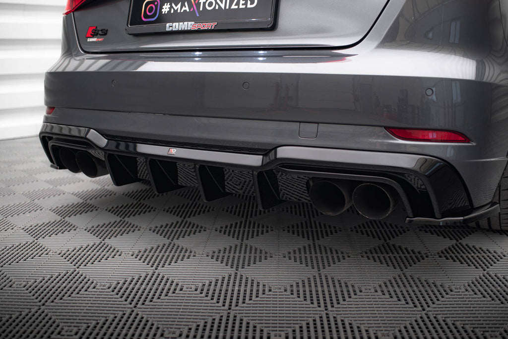 Maxton Design Diffusor Heck Ansatz passend für Audi S3 Sportback 8V Facelift