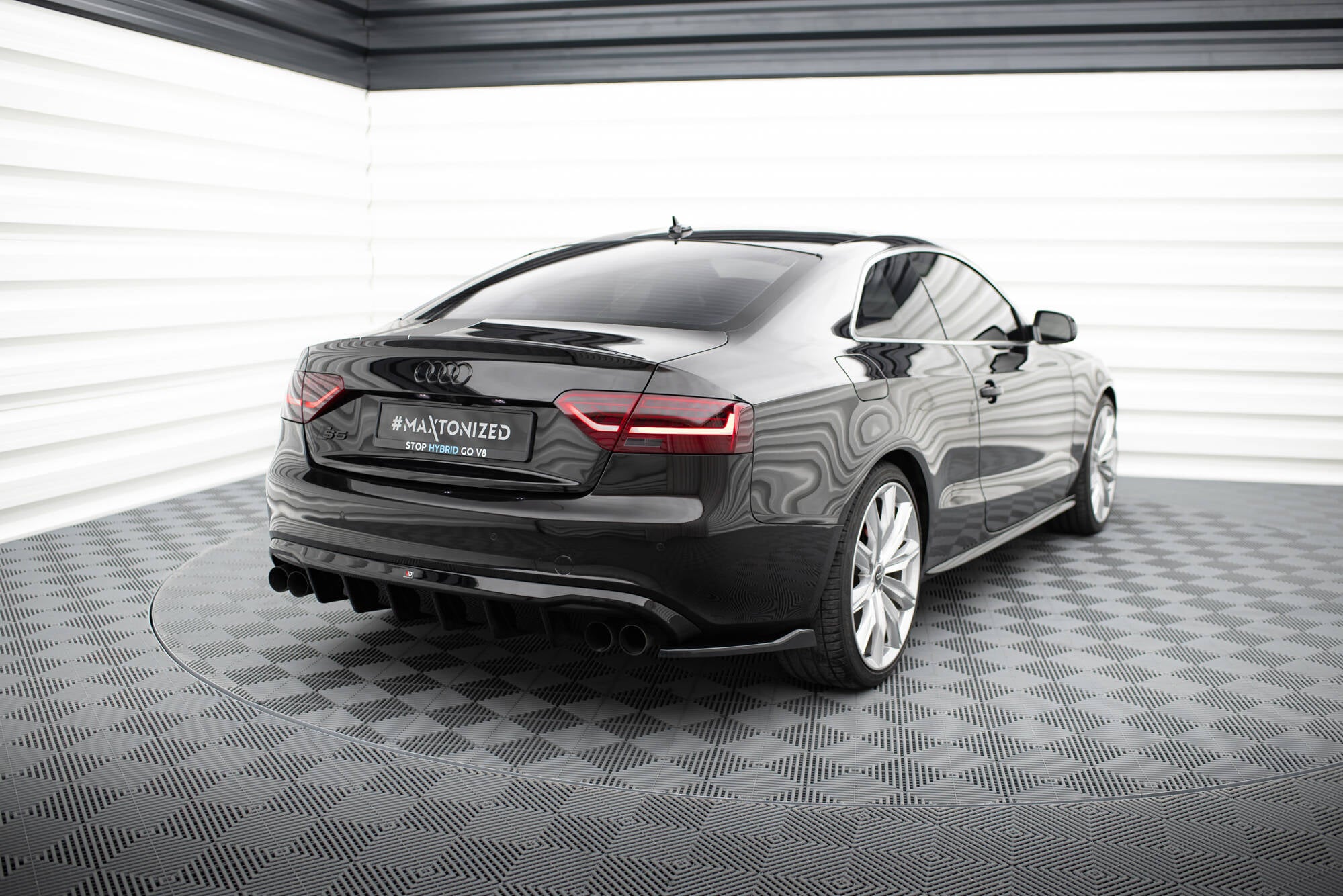 Maxton Design Heck Ansatz Flaps Diffusor V.2 passend für Audi S5 / A5 S-Line Coupe / Cabriolet 8T schwarz Hochglanz